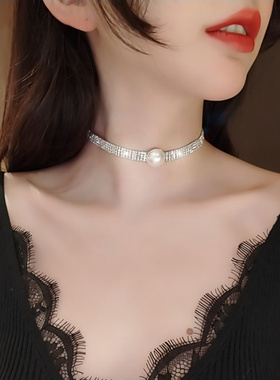 轻奢满钻珍珠锁骨链36