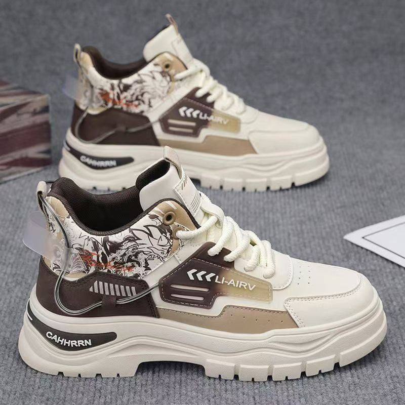 马丁靴男秋季2025新款高帮板鞋透气休闲百搭男士潮流平板厚底潮鞋,淘宝优惠券,粉丝福利购,淘宝优惠卷