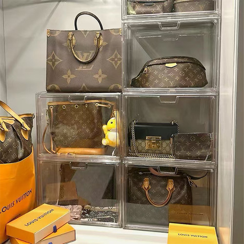 包包收纳盒神器透明柜挂袋奢侈品防尘展示柜子亚克力家用包置物架 - 图3