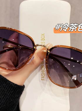 偏光太阳镜大框透灰色防晒防