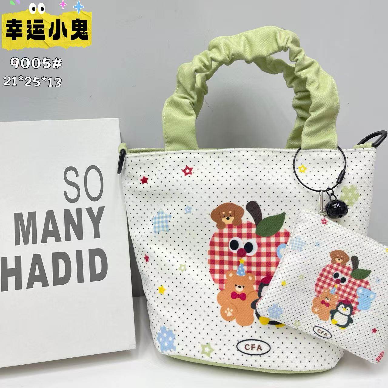 拉链封口手拎包水桶包插画休闲通勤单肩斜挎布包包女款,淘宝优惠券,粉丝福利购,淘宝优惠卷