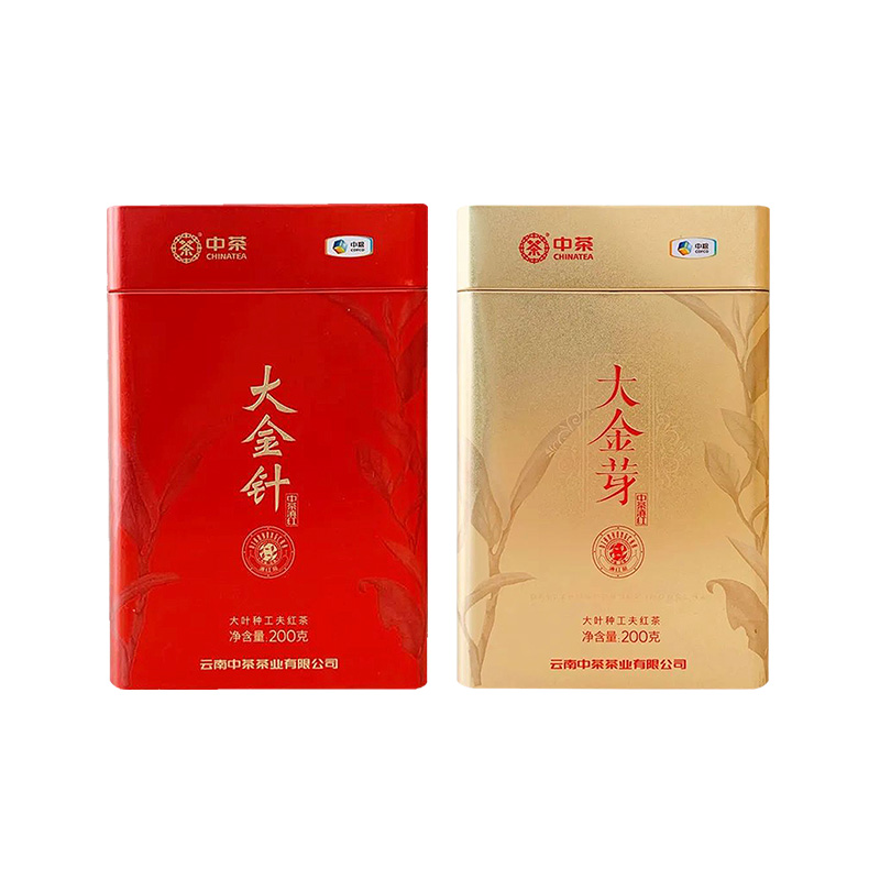 中茶红茶 云南滇红大金芽大金针 大叶种工夫红茶双罐组合200g*2 - 图2