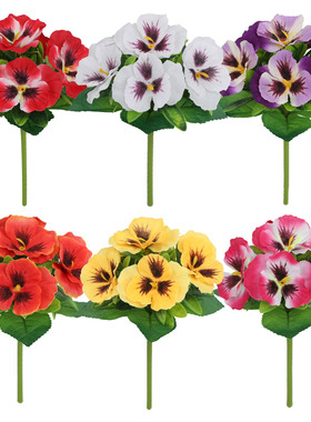 跨境仿真花五叉三色堇蝴蝶兰家居装饰摆件婚礼场景布置人造花