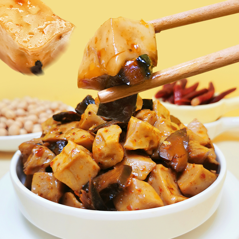 涨停板香菇Q爽3斤装麻辣香菇豆腐干网红鱼豆腐休闲小吃零食批发