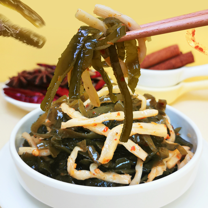 重庆涨停板香辣海带丝1000g山椒海带丝小包装零食开袋即食下饭菜
