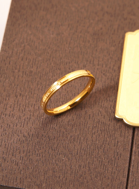 钛钢不褪色英文字母食指戒