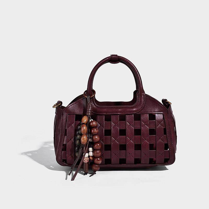 天锚国际秋冬百搭手工编织波士顿手提包女2026新款真皮单肩斜挎包,淘宝优惠券,粉丝福利购,淘宝优惠卷