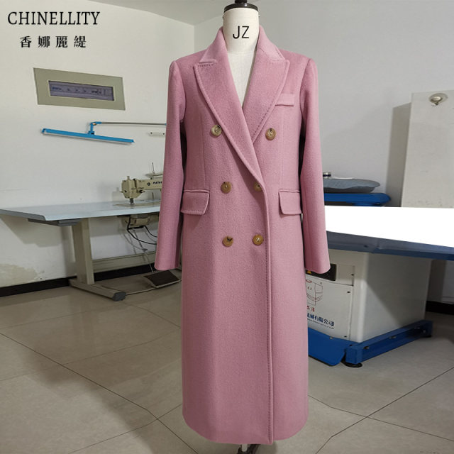 Cashmere coat imported with lining high-end version