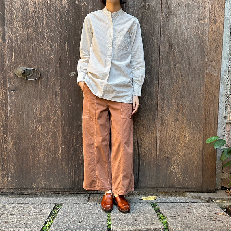 inLESS丨Toast Panelled Cotton Twill Trousers棉质阔腿休闲裤女-图0