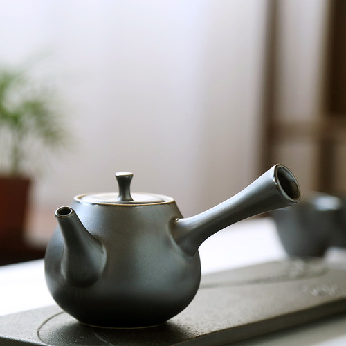 万业粗陶茶壶单壶提梁壶西施壶盖碗复古陶瓷侧把壶泡茶功夫茶具 - 图0