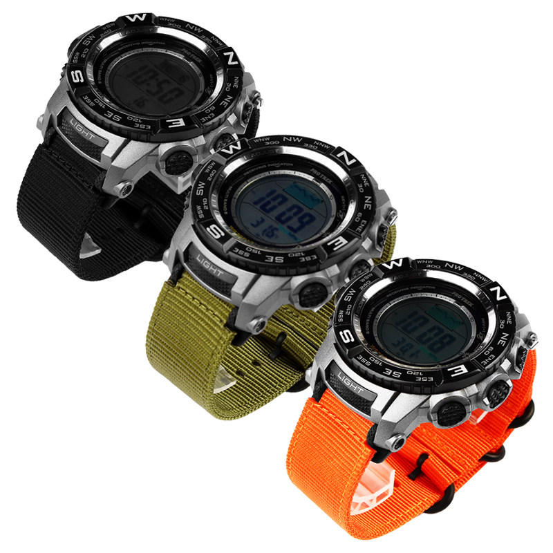 适配卡西欧登山运动尼龙帆布手表带 靓美莱配件