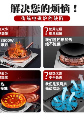 曼太凹面电磁炉3500W家用商用凹