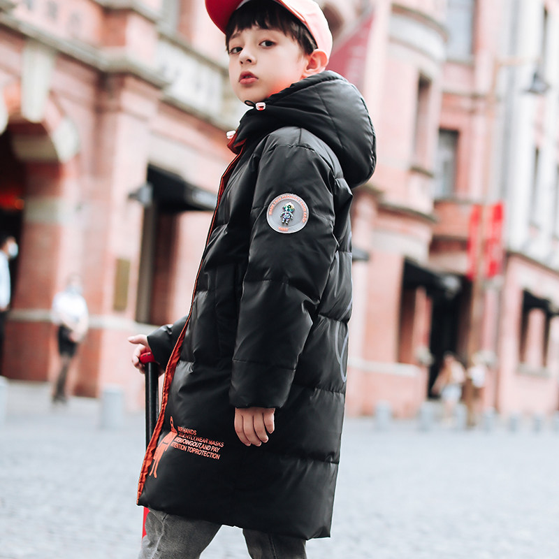 男童2021新款儿童装中长款羽绒服 帅奇狼羽绒服