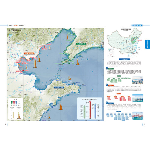 中国北方枢纽港港航地图集 Atlas of Northern China Hub Ports and Navigation 9787520414043 中国地图出版社 - 图3