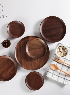 点心盘托盘圆形日式风儿童托盘