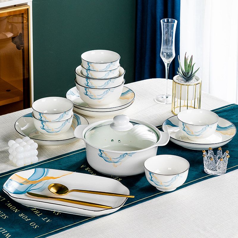 套装家用2023新款吃饭碗套装碗碟 巨亮碗