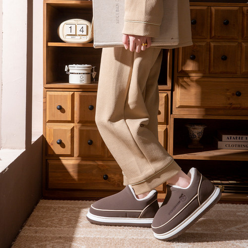 棉鞋男款加绒加厚冬季外穿2025新款防滑保暖包跟棉拖鞋防水雪地鞋 - 图2