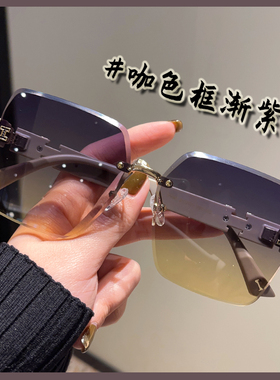 橙色框太阳眼镜2025新款大脸显瘦