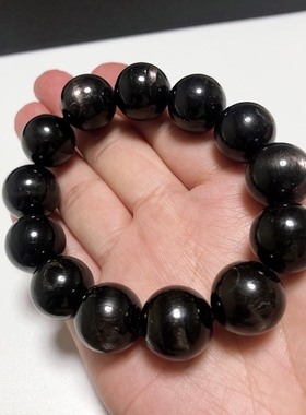 S1118# 埃及金运石手链 月光猫眼效应 男士手链15mm 重82.63克