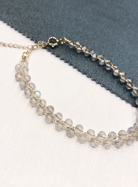 S1014# 天然斯里兰卡蓝月光石拉长石高冰玻璃体手链3.8mm
