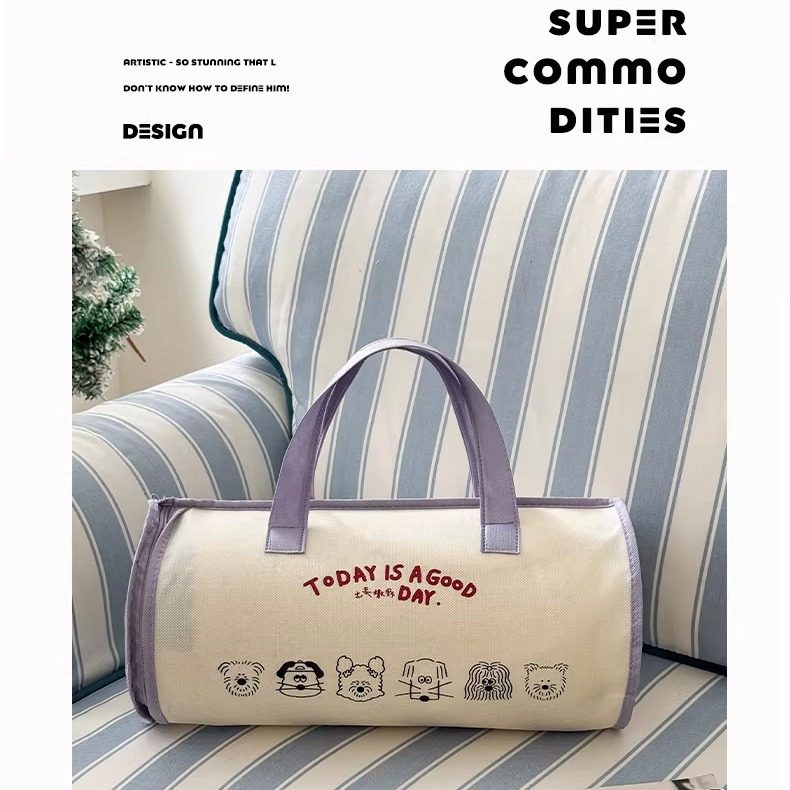 卡通半边绒毛毯冬季保暖沙发毯条纹小狗图案家居午休毯,淘宝优惠券,粉丝福利购,淘宝优惠卷