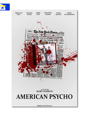 美色杀人狂电影海报American Psycho美国精神B人挂画邪典装饰画