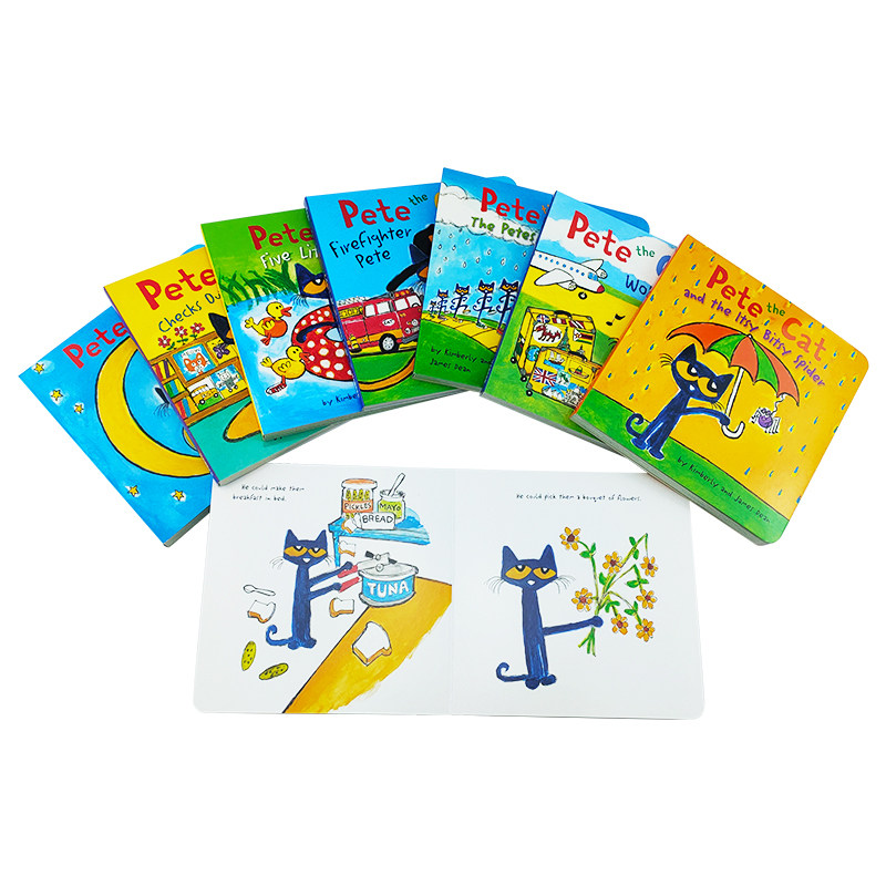 皮特猫新品上架8册盒装绘本英语经典童谣故事英文原版纸板书pete The Cat And The Ltsy Bitsy Spider 3 6岁英文绘本有音频