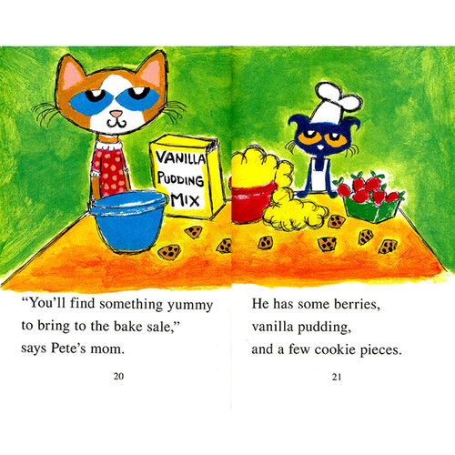 英文原版绘本 Pete the Cat's Groovy Bake Sale 平装 4-8岁儿童英语阅读故事书 幼儿英语原版绘本画册 男孩 女孩 - 图2