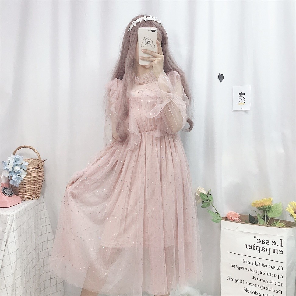 chic blingbling仙女裙 垂文连衣裙