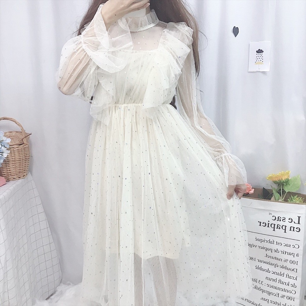 chic blingbling仙女裙 垂文连衣裙