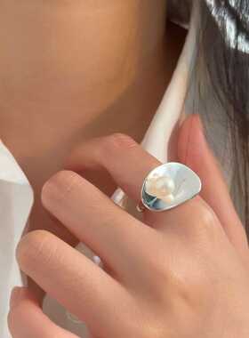 通体椭圆形戒指S925纯银时尚