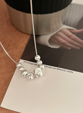 古罗珠宝S925纯银磨砂拉丝项链