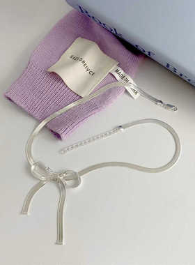 小众设计感蝴蝶结蛇骨链刀片银