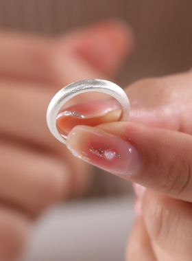 古罗珠宝情侣s925纯银小众磨砂