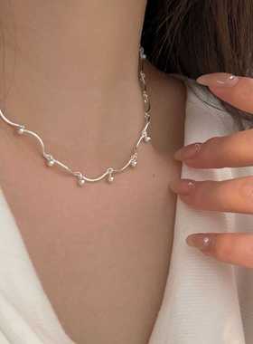 ins通体拼接韩国百搭手链925纯银