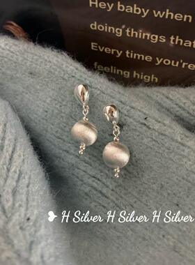 法式高级感金属小球S925银针拉丝