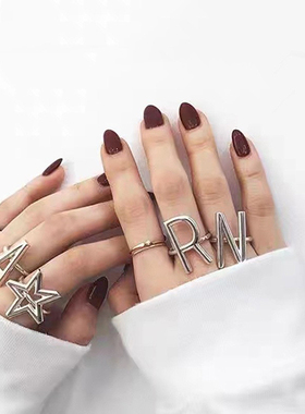 古罗珠宝女纯银戒指港风小众