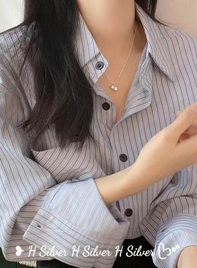 S925纯银圆球仿施家珍珠项链