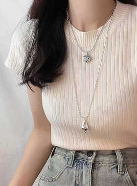 海螺海星小众设计毛衣链s925银