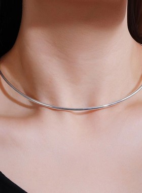 古罗珠宝银s925纯银项圈女生