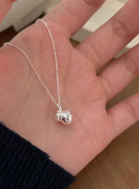 925纯银小众设计感圆球吊坠项链