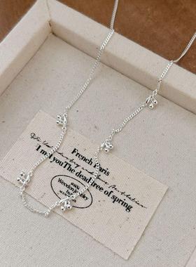 韩国东大门925纯银碎银子项链