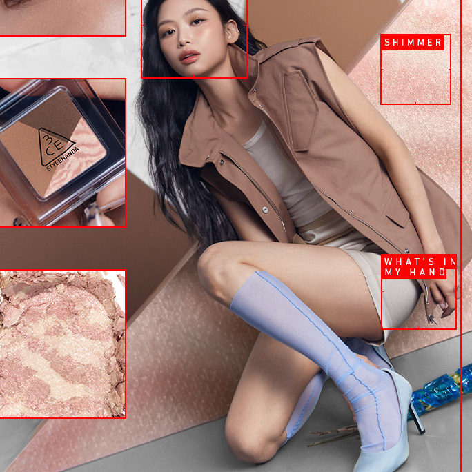 【官方正品】3CE方格眼影 三色眼影哑光珠光薄荷粉棕色 T