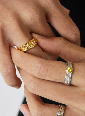 mouhooland情侣925银镀18K金