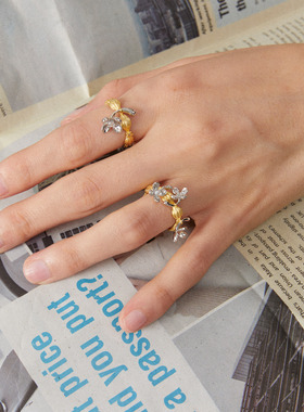 Mouhooland/暮后之地夏夜诗篇系列流光小花三花戒指小众设计指环