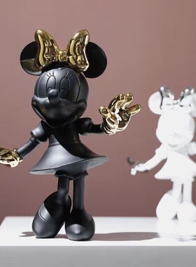 法国潮流米奇米妮摆件手办老鼠玩偶艺术轻奢卡通公仔INS装饰礼品