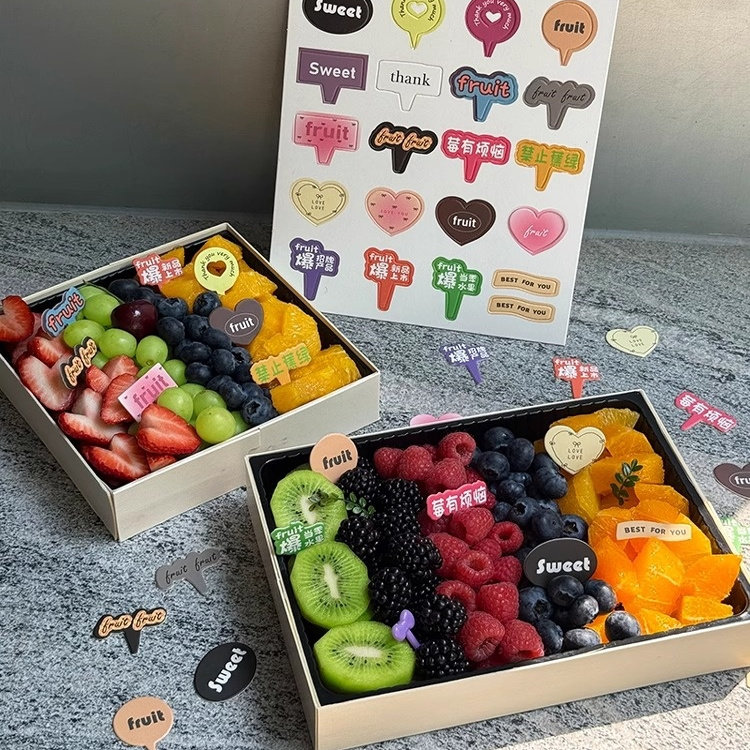 卡通创意莓有烦恼感谢每一天可爱小卡片水果切礼盒装饰搭配插牌,淘宝优惠券,粉丝福利购,淘宝优惠卷