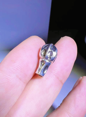 藏银百香籽三通，大孔道，文玩配饰，百香籽星月菩提佛手金刚三通