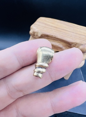 藏传凤尾三通佛头，文玩三通，文玩配饰，利马铜三通