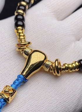 电镀金三通佛头，大孔道，文玩配饰，百香星月佛手金刚猴头核尖三